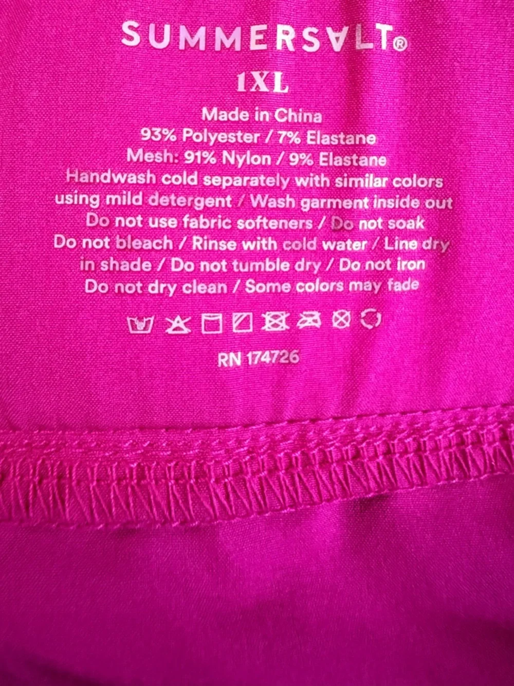 Summersalt Magenta Athletic Skirt with Navy Trim, size 1X - Picture 2 of 6